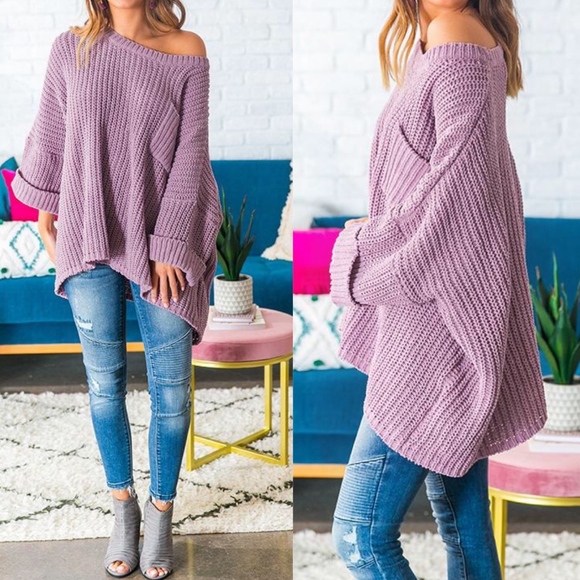 bellanblue Sweaters - COCO Oversized Chenille Sweater - MAUVE